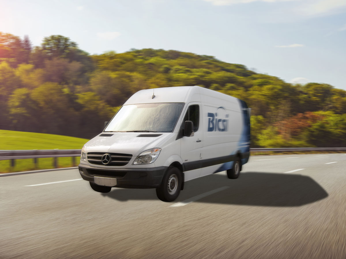 Bicsi Van on a highway